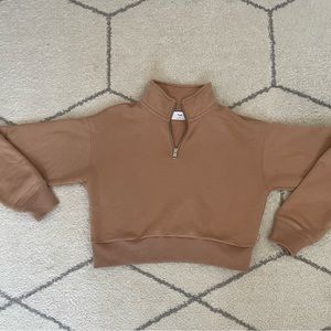 TNA Cozy Fleece 1/4 Zip Cropped Sweatshirt